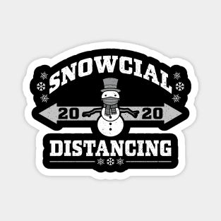 Snowcial Distancing - Funny Christmas Thanksgiving 2020 Vintage Retro Athletic Magnet