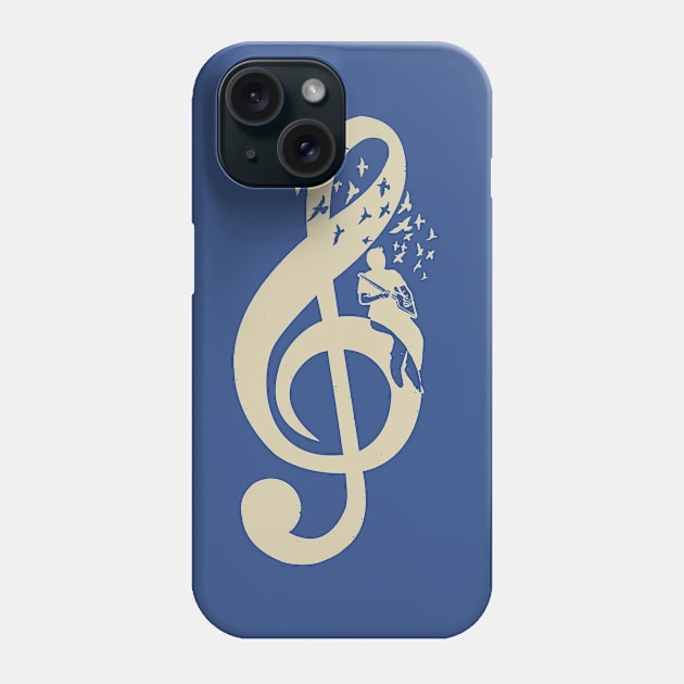 Treble Clef - Music Cigar Box Guitar - Vintage Phone Case by barmalisiRTB