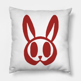 Minimal Rabbit Bunny Smiley Face Pillow