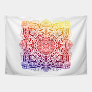 Colorful Gradient Mandala Tapestry