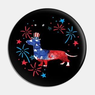 Dachshund Uncle Sam Hat 4Th Of July Pin