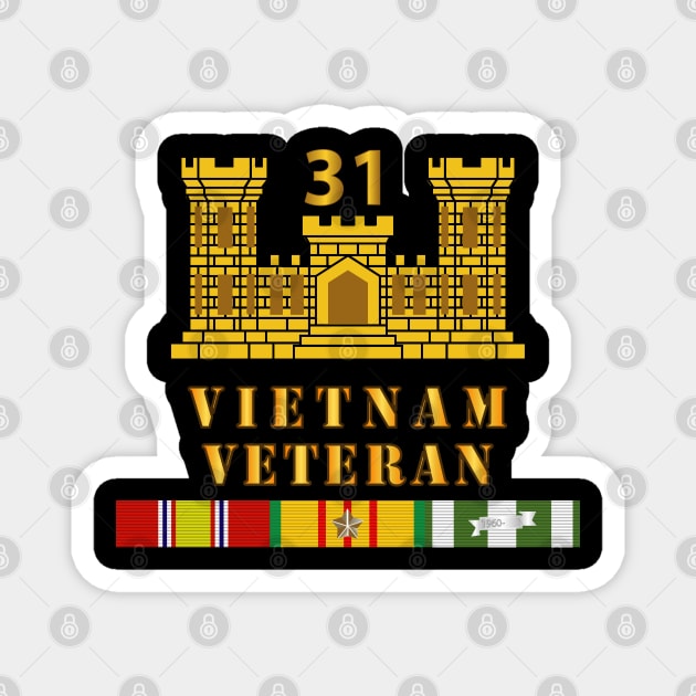 31st Engineer Battalion - ENG Branch - Vietnam Vet w VN SVC Magnet by twix123844