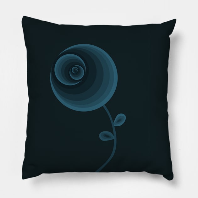 Abstract geometric flower indigo rose Pillow by Katarinastudioshop