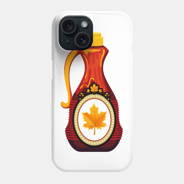 Cute Maple Syrup Bottle Phone Case by SWON Design