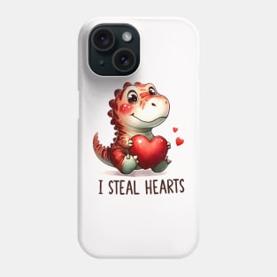 I Steal Hearts Trex Dino Valentine_s Day Boys Son Toddlers Phone Case