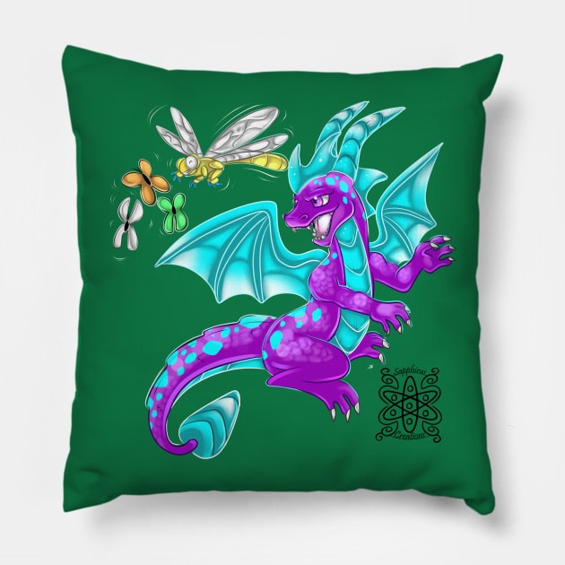 Spyro Reignited Trilogy (Spyro 2 Ice Powered) Pillow by Sapphirus