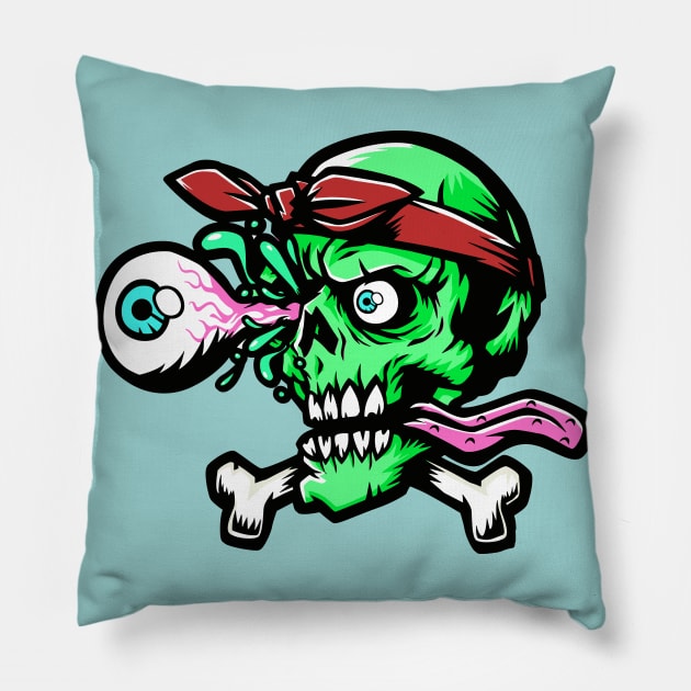 Cartoon Zombie Gangster Pillow by SLAG_Creative