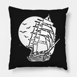 Old Ship Of Pirates Pillow