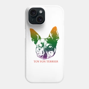 The toy fox terrier head is Violet, Green, Orange Phone Case