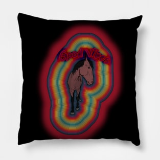 Good vibes with a trippy horse Pillow