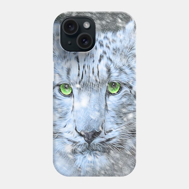 Snow Leopard #2 Phone Case by SiSuSiSu