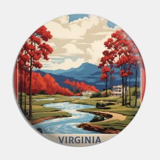 Virginia United States of America Tourism Vintage Poster Pin