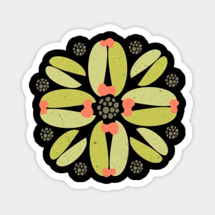 Yellow abstract floral shape Magnet