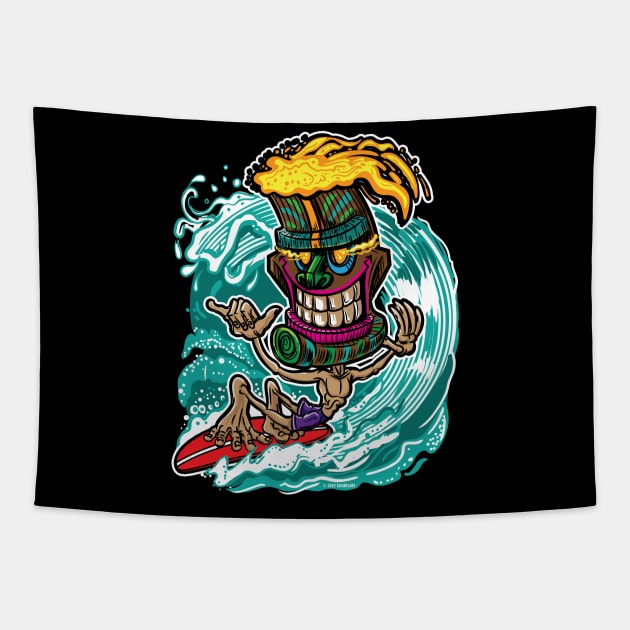 Tiki Surfer Boi Tapestry by eShirtLabs