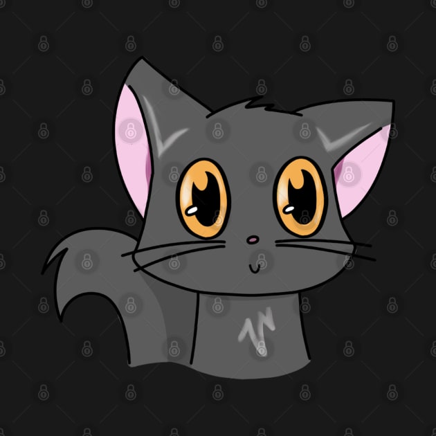 Cute Grey Cat With Orange Eyes by Cheesy Pet Designs