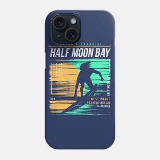 Retro Surfing Half Moon Bay,  California // Vintage Surfer Beach // Surfer's Paradise Phone Case