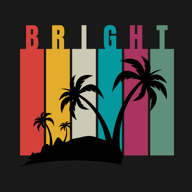 Bright with colors palm trees by Benny Merch Pearl