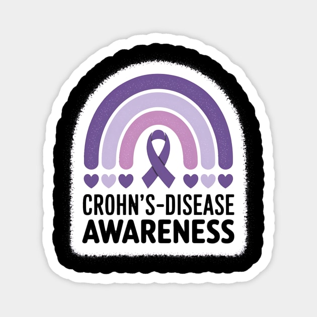 Crohn's Disease Awareness Bleached Rainbow Purple Ribbon - Crohns ...