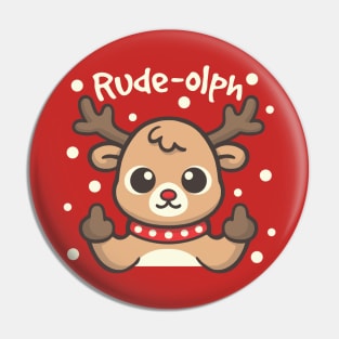 Rude olph ugly christmas sweater Pin