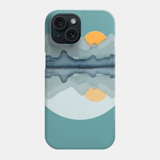 Japanese Lake Landscape in Watercolor Phone Case