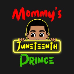 Kids Mommy's Juneteenth Prince Black Boy Toddler Baby Boys Funny T-Shirt