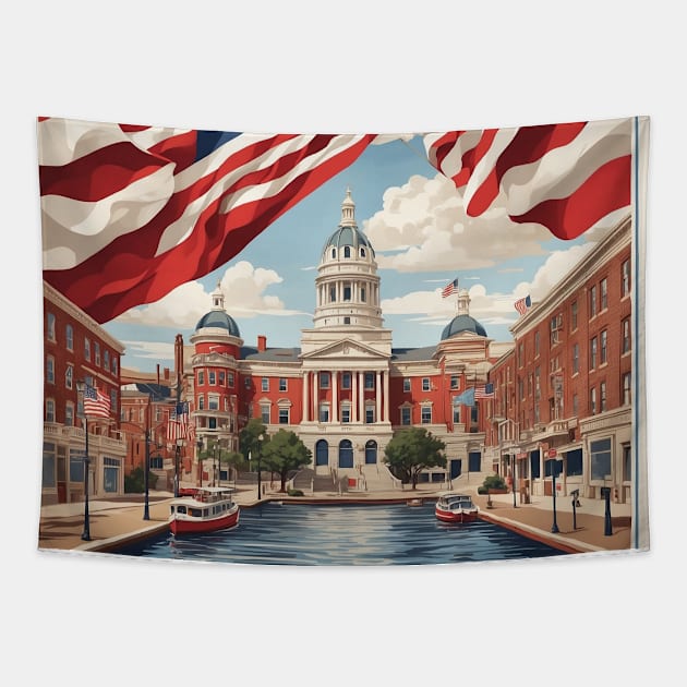 Baltimore Maryland United States of America Tourism Vintage Poster Tapestry by TravelersGems