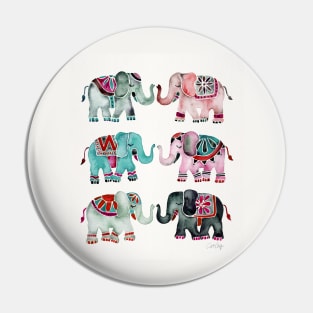 turquoise red elephants Pin