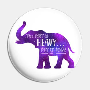 Elephant Spirit Animal Galaxy Silhouette Positive Affirmation Reminder Pin