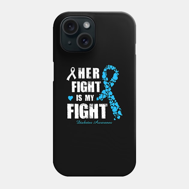 Her His Fight Is My Fight Diabetes Awareness Retro Ribbon Gift Phone Case by thuylinh8