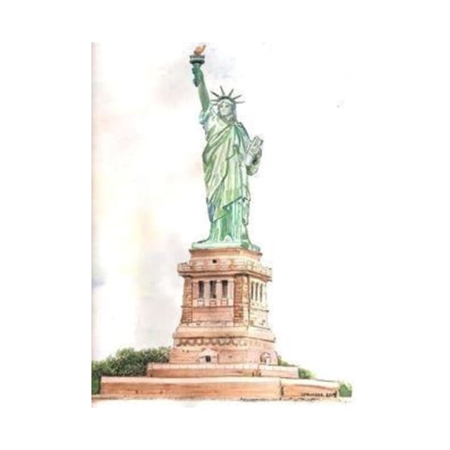 Statue of Liberty Watercolor by gjspring