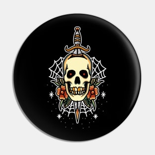 skull and dagger Pin