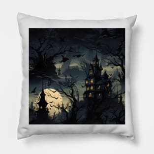 Halloween Decorations 18 - Haunted House Pillow