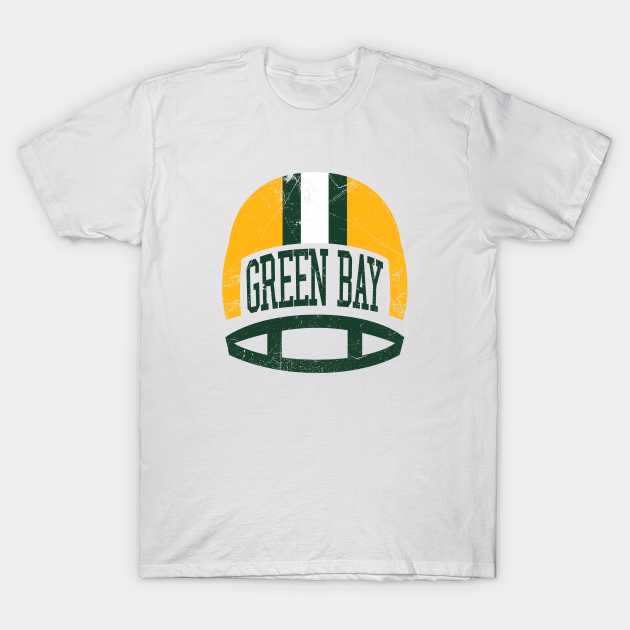 Green Bay Retro Helmet - White - Packers - T-Shirt