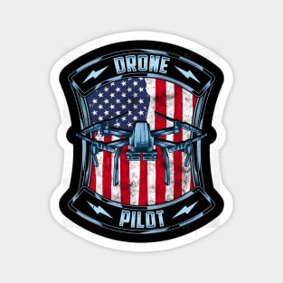 Patriotic Drone Pilot America USA Droning Magnet