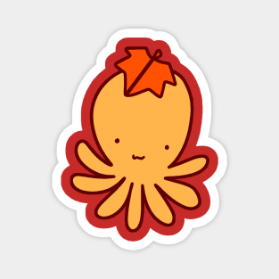 Red Leaf Octopus Magnet