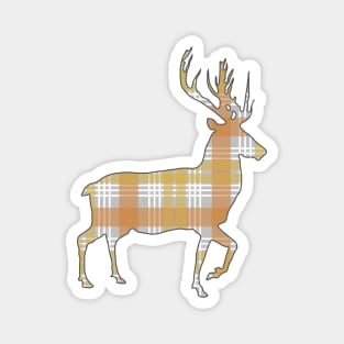 Metallic Tone Tartan Scottish Stag Silhouette Magnet