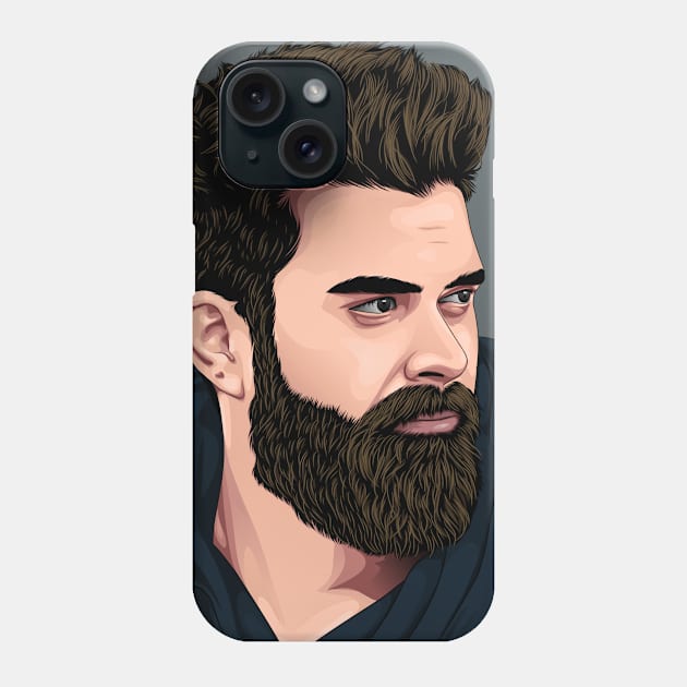 Bearded man Phone Case by DG vectors