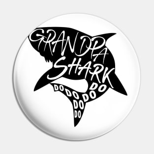 Grandpa Shark (Baby Shark) - Minimal Lyrics Shirt Pin