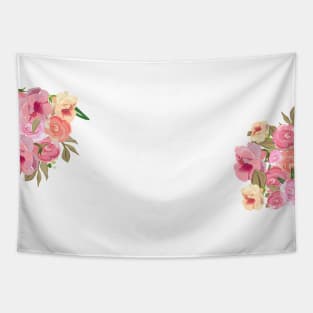 Hand drawn roses bouquet frame design Tapestry