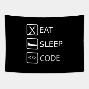 Coder - Eat Sleep Code Tapestry