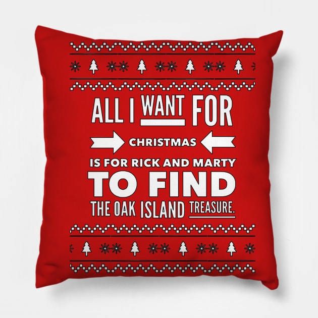 Oak Island Christmas Sweater Pillow by OakIslandMystery