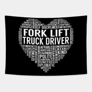 Fork Lift Truck Driver Heart Tapestry