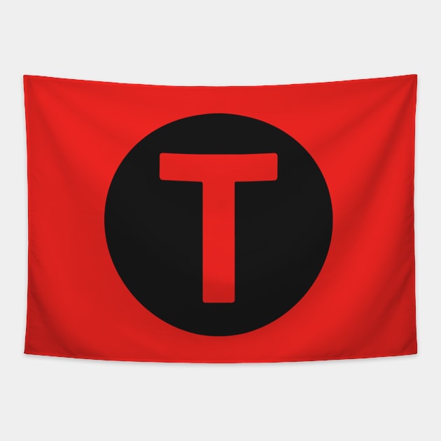 letter t red Tapestry by persa