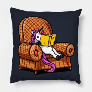 Unicorn Book Reading Lover Funny Geek Pillow