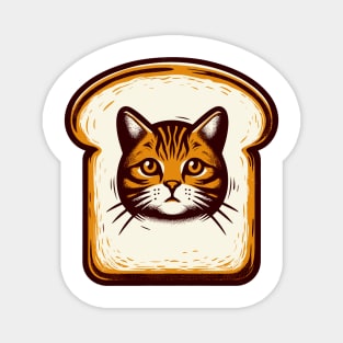 Cat on Bread Magnet