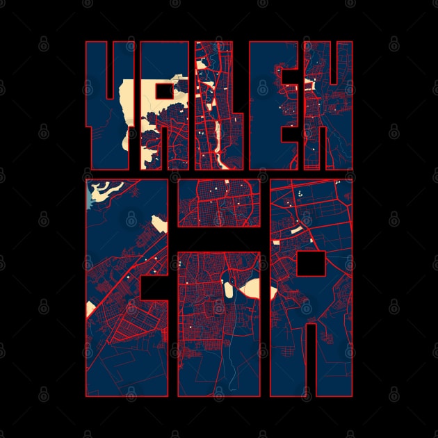 Valencia, Venezuela City Map Typography - Hope by deMAP Studio