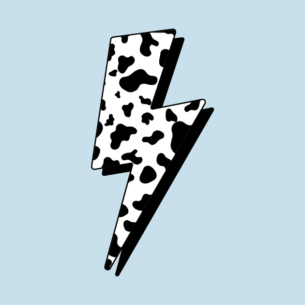 Cow Print Lightning Bolt by DesignStory