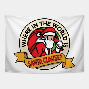 Where in the World is Santa Clause? (White) Tapestry