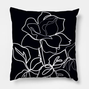 single line rose Pillow