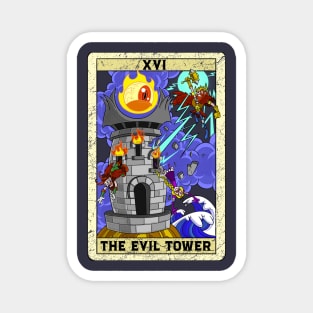 The Evil Tower and Thor old cartoon Style XVI Tarot Card Magnet